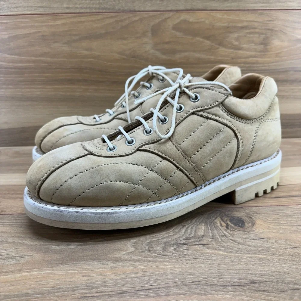 Rare Jean Baptiste Rautureau Mens 41 US 8 Beige Tan Nubuck Chunky Oxfords Hikers